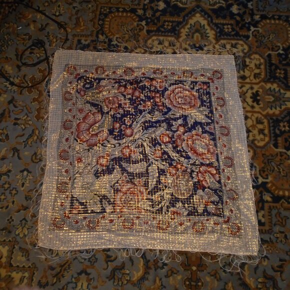 Fringed Shawl with Lots of Metallic Gold NWOT - Hippie Boho Bohemian Scarf - Picture 6 of 10